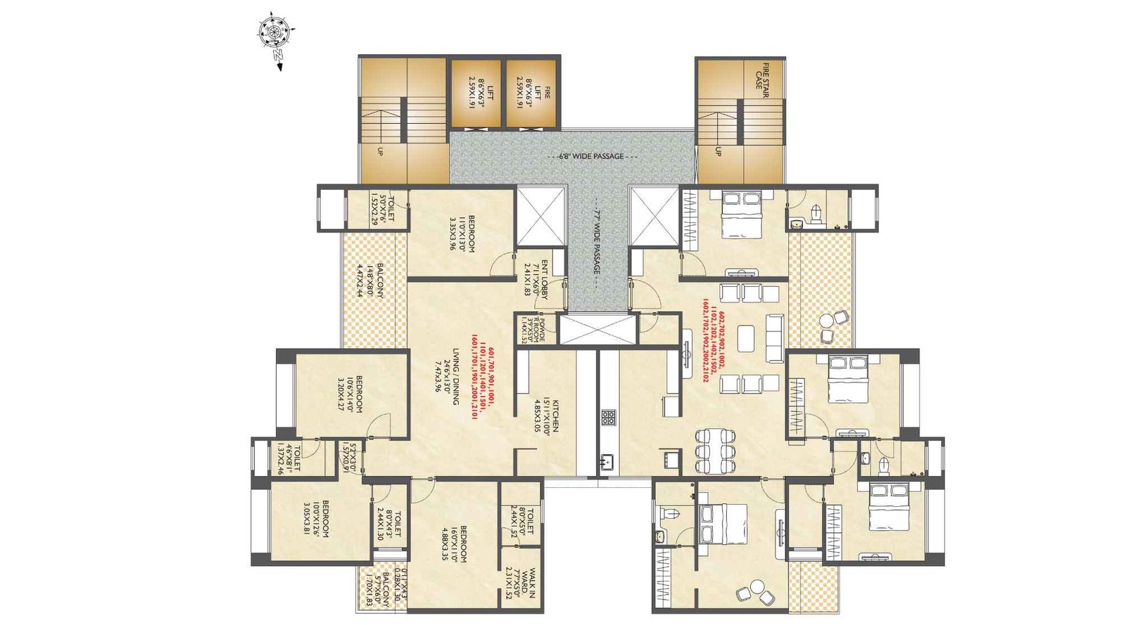 PK-Hillcrest-Typical-Floor-plan-4-BHK-Wing-B-